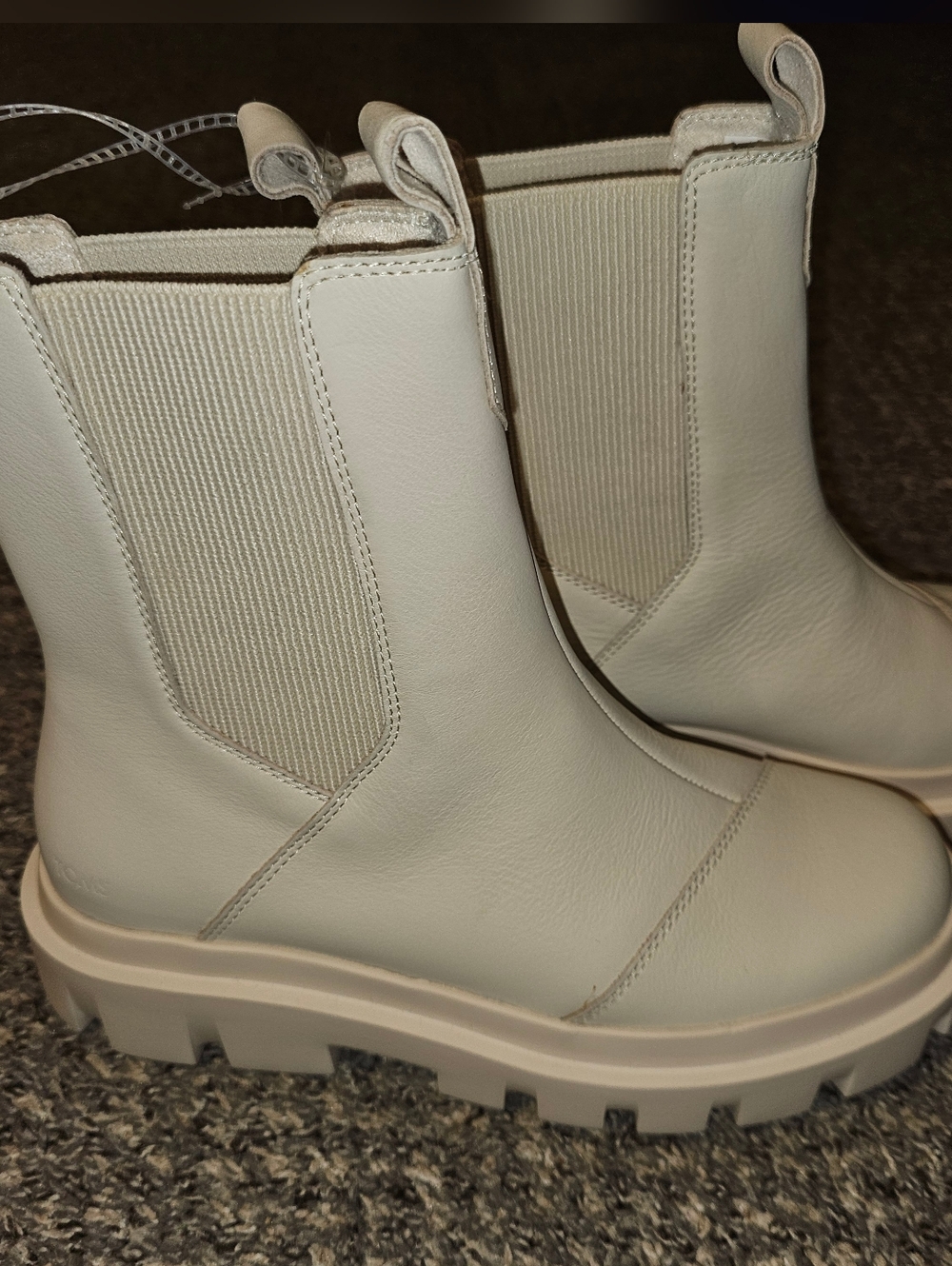 Toms Cream Chelsea Lug Booties